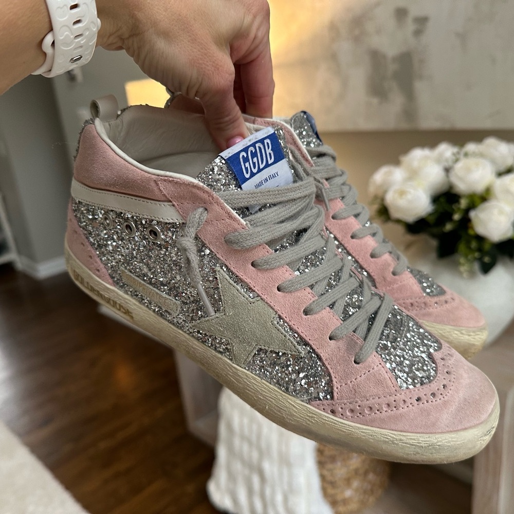 Golden Goose Pink and Silver Women's Sneakers